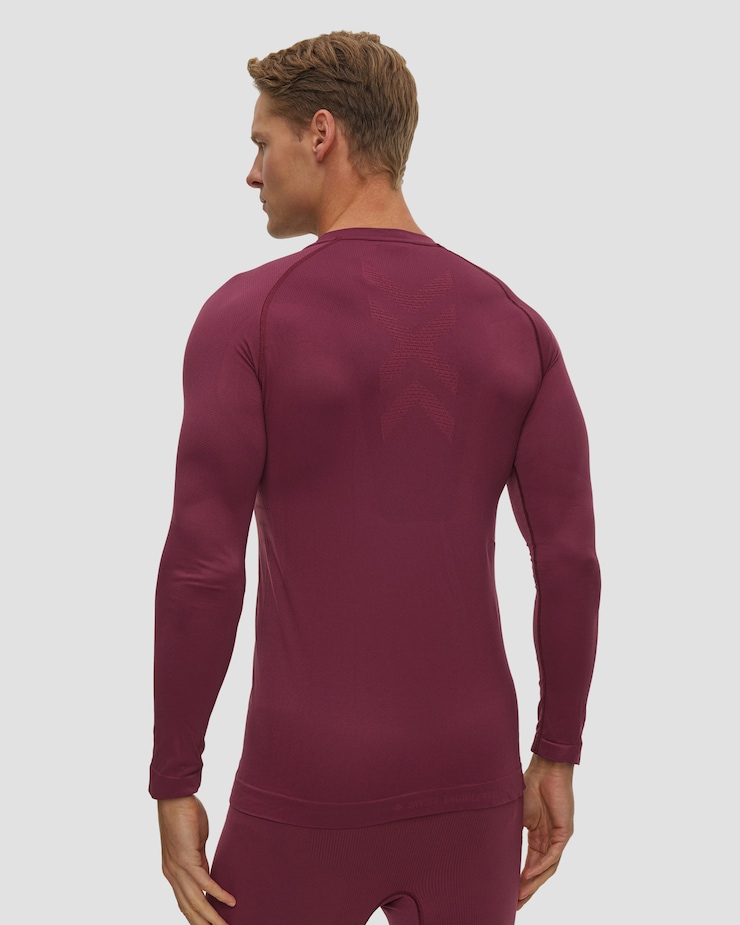 T-shirt à manches longues thermique actif pour hommes X-Bionic X-Ential Baselayer LS bordeaux