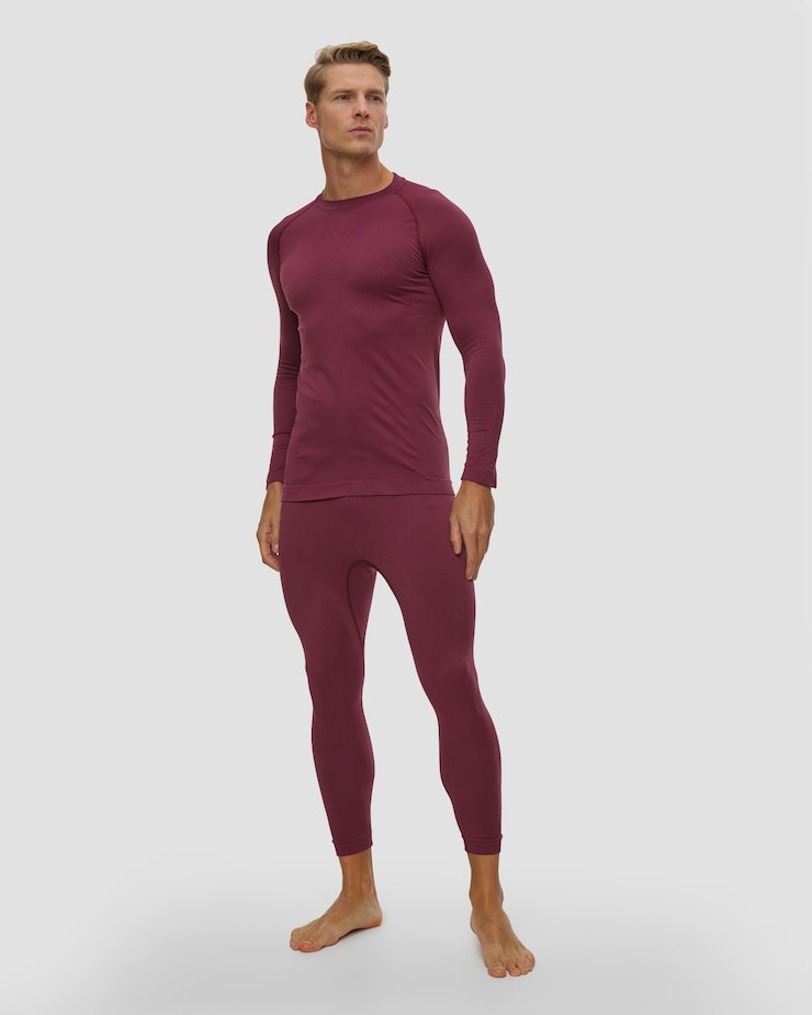 Leggings thermiques pour hommes X-Bionic X-Ential Long Tights bordeaux
