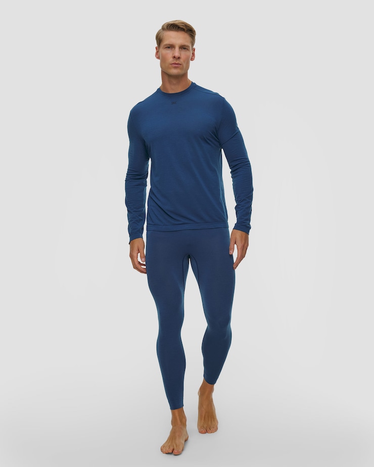 X-Bionic Mightywool Light Pants Thermoaktive Herren-Leggings in Dunkelblau