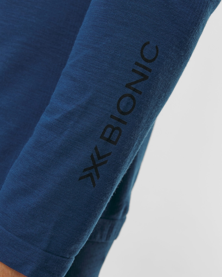 X-Bionic Mightywool Light Shirt LS Thermoaktives Herren-Langarmshirt in Dunkelblau