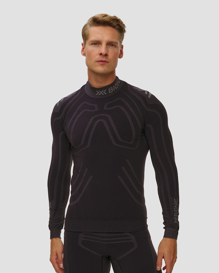 X-Bionic Heatloop Shirt LS Thermoaktives Langarmshirt für Herren in Schwarz