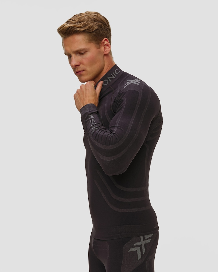 X-Bionic Heatloop Shirt LS Thermoaktives Langarmshirt für Herren in Schwarz