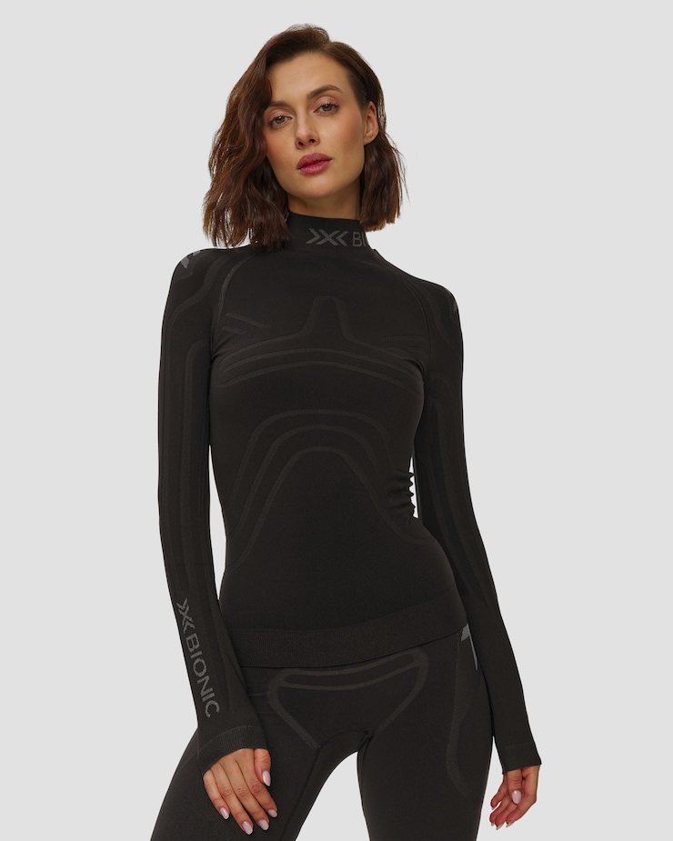 X-Bionic Heatloop Shirt LS Thermoaktives Langarmshirt für Damen in Schwarz