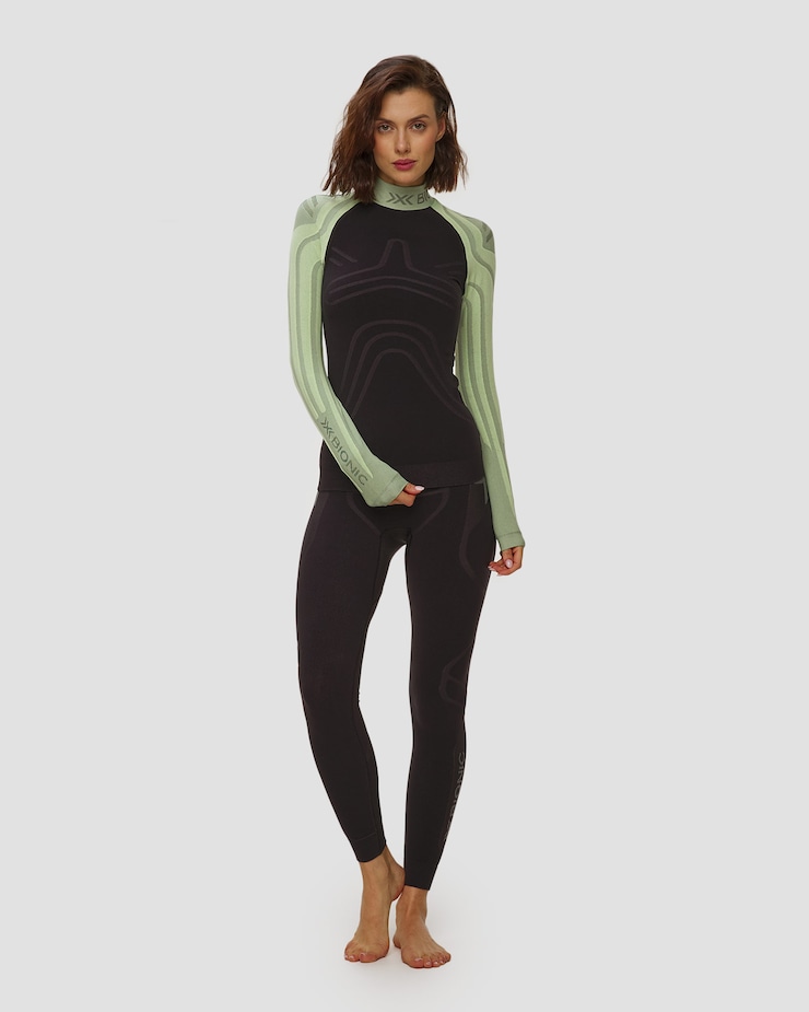 Longsleeve thermoactif noir et vert pour femmes X-Bionic Heatloop Shirt LS