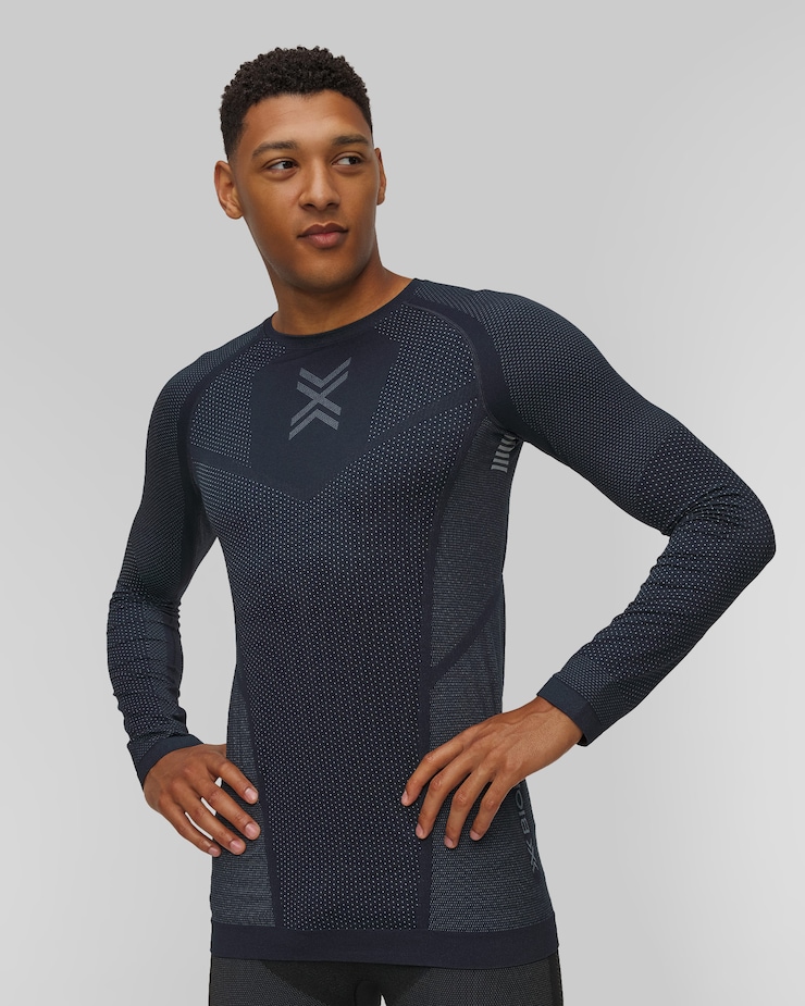 Longsleeve biegowy męski X-Bionic Xceed Run Shirt LS granatowy, Kolor/Wzór: Granatowy