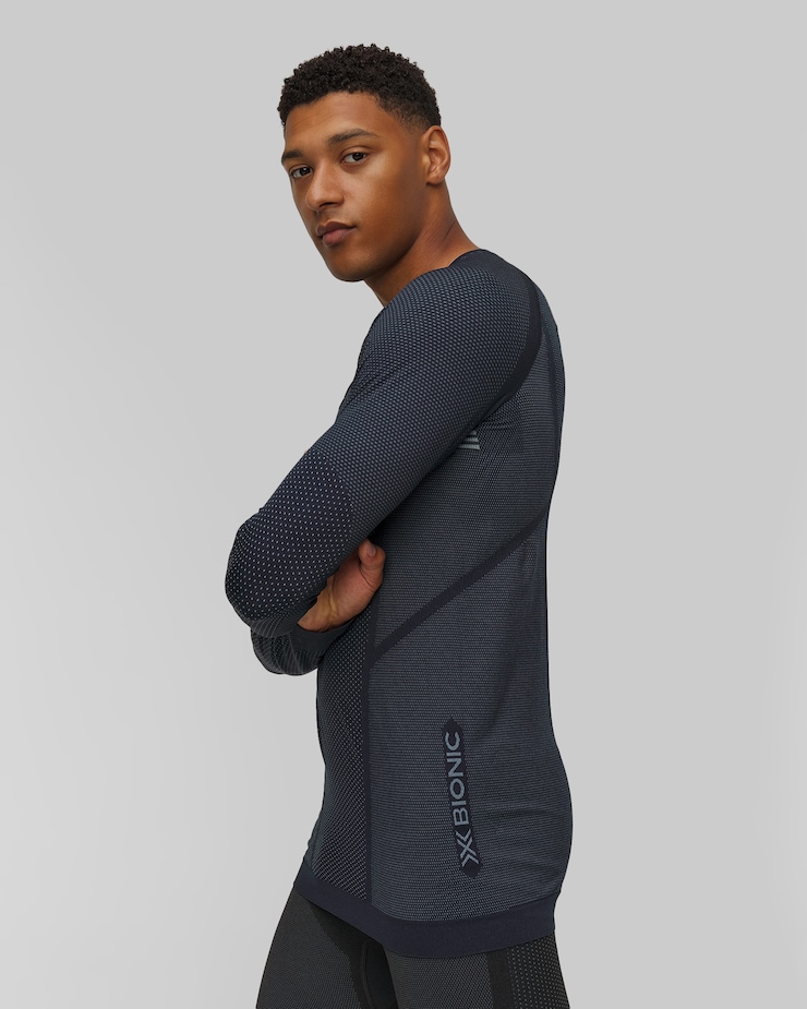 Longsleeve biegowy męski X-Bionic Xceed Run Shirt LS granatowy