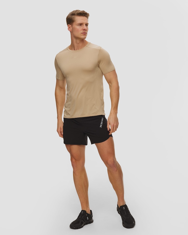 X-Bionic Xceed Run Discover Shirt Herren-Laufshirt in Beige