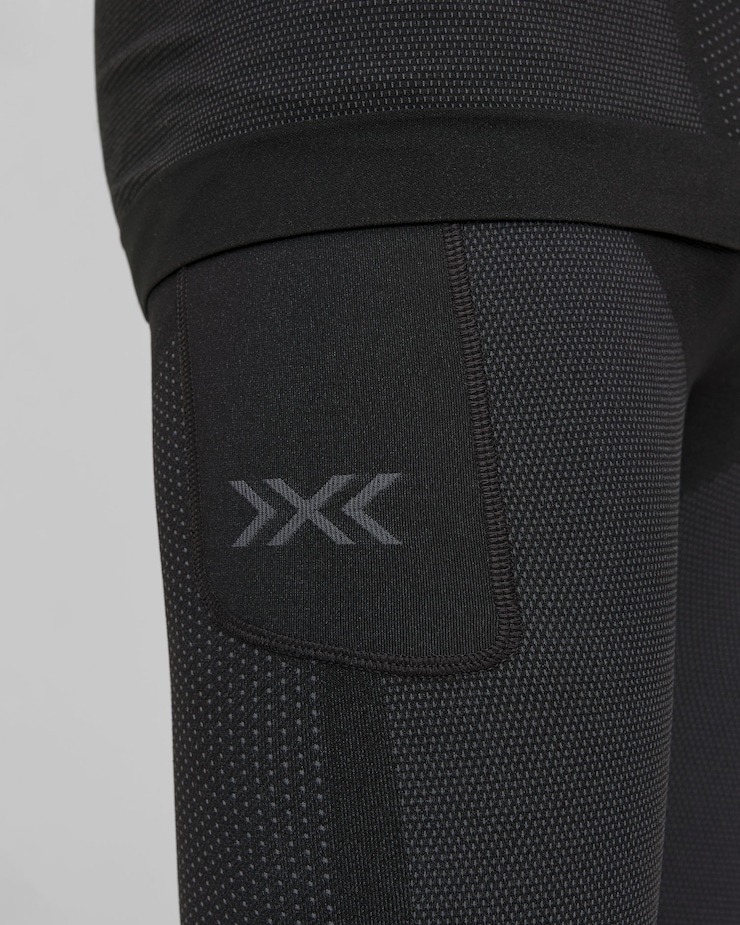 Leginsy biegowe męskie X-Bionic Xceed Run Long Tights czarno-szare