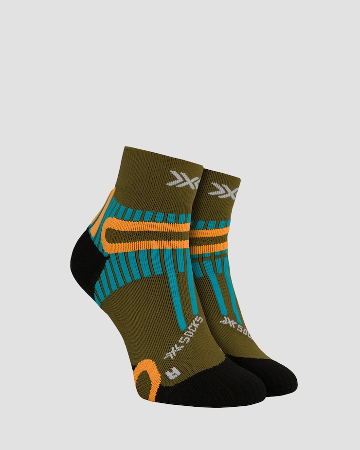 Chaussettes de trekking X-Socks Hike Perform Ankle, Couleur: Brązowy,Zielony