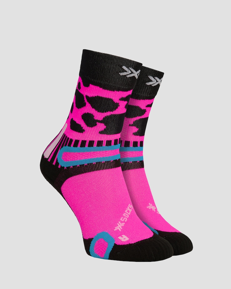 Chaussettes de trekking X-Socks Hike Discover Crew, Couleur: Różowy,Czarny