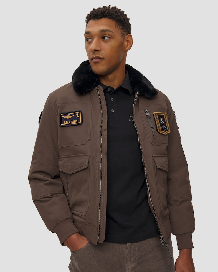 Ocieplana kurtka pilotka Aeronautica Militare, Kolor/Wzór: Brązowy