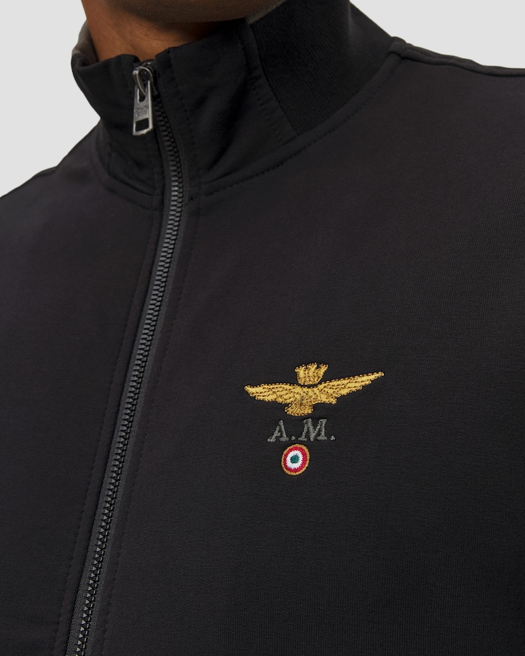 Felpa nera da uomo Aeronautica Militare