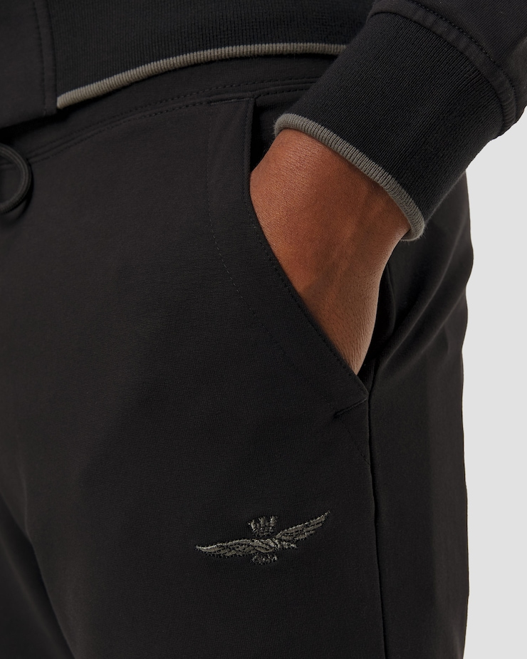 Czarne spodnie dresowe Aeronautica Militare