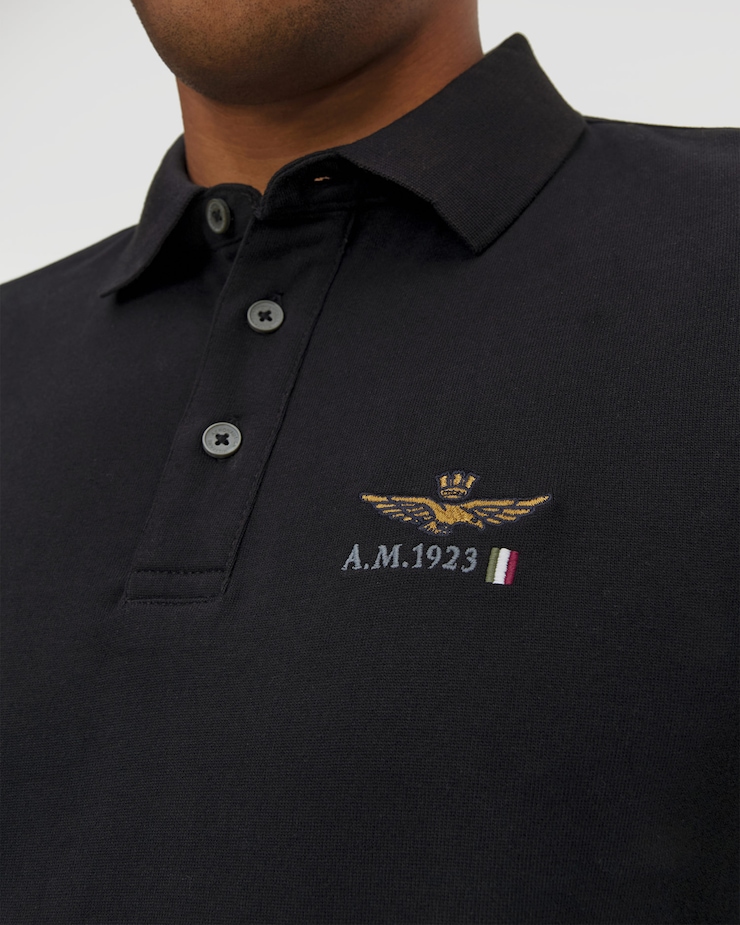 Polo męskie z długim rękawem Aeronautica Militare
