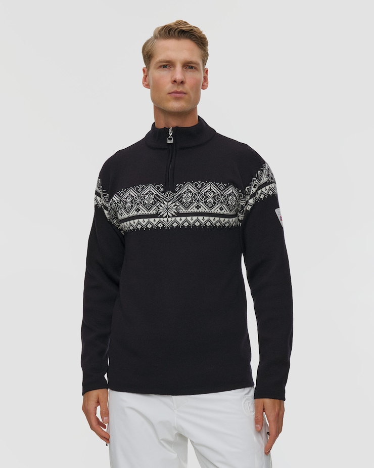 Męski sweter z wełny merino Moritz Dale of Norway, Kolor/Wzór: Czarny