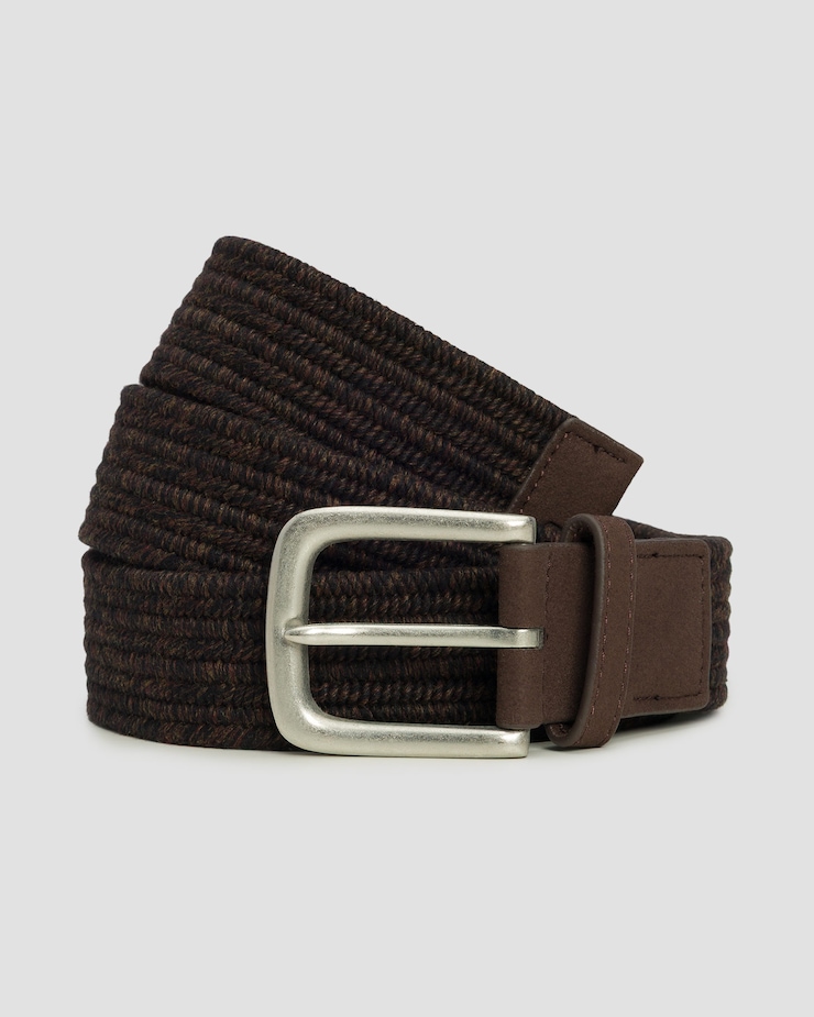 Cintura intrecciata da uomo Alberto Gürtel - Cotton Braided, Colore/Disegno: Brązowy