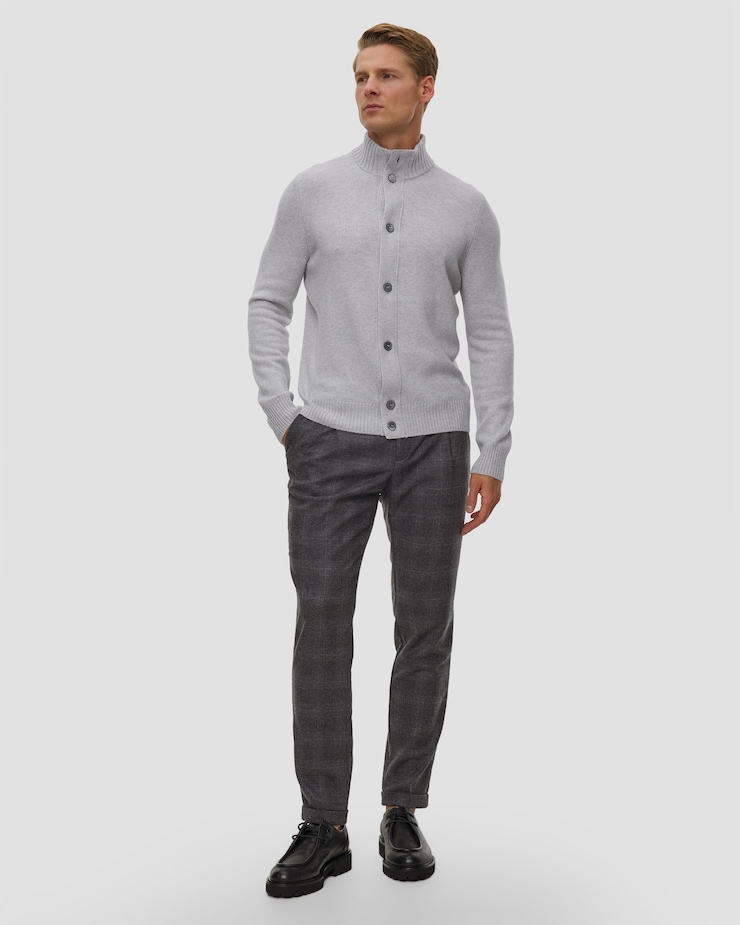 Alberto Barista -Bv - Wool Glencheck Herrenhose aus Wolle