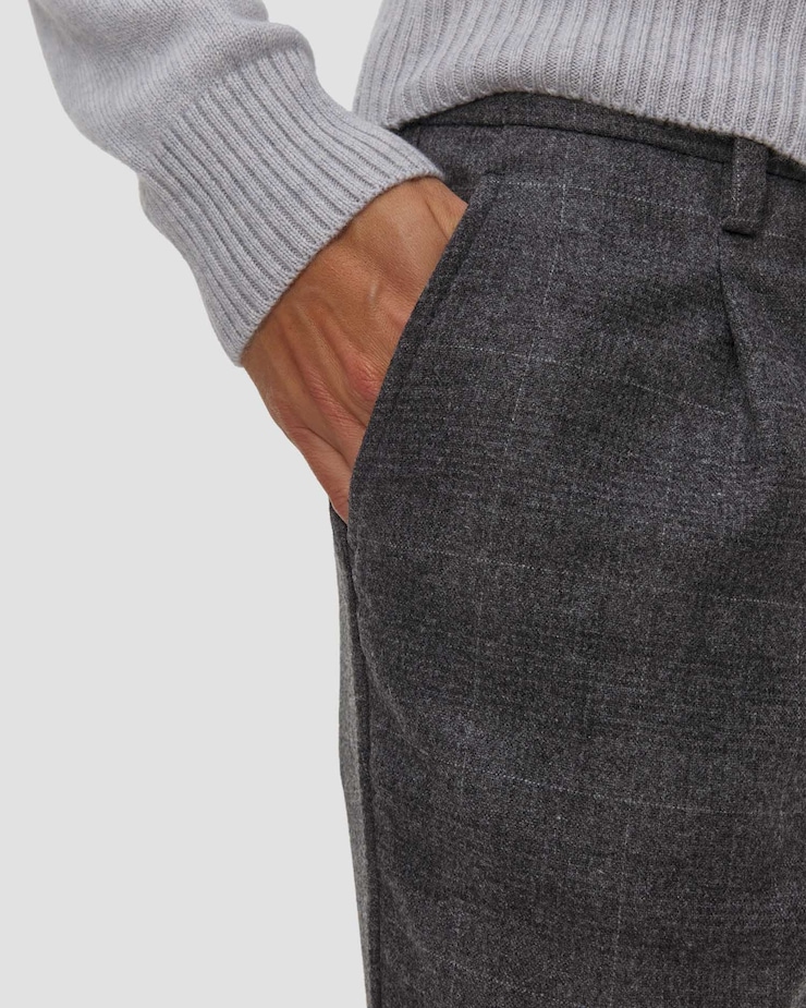 Alberto Barista -Bv - Wool Glencheck Herrenhose aus Wolle