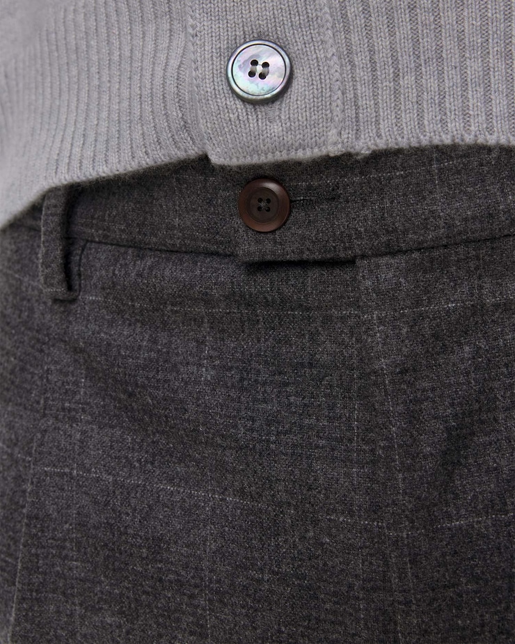 Alberto Barista -Bv - Wool Glencheck Herrenhose aus Wolle