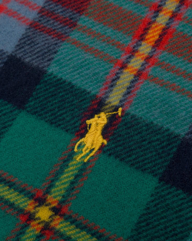 Wełniany szal męski w kratę Polo Ralph Lauren