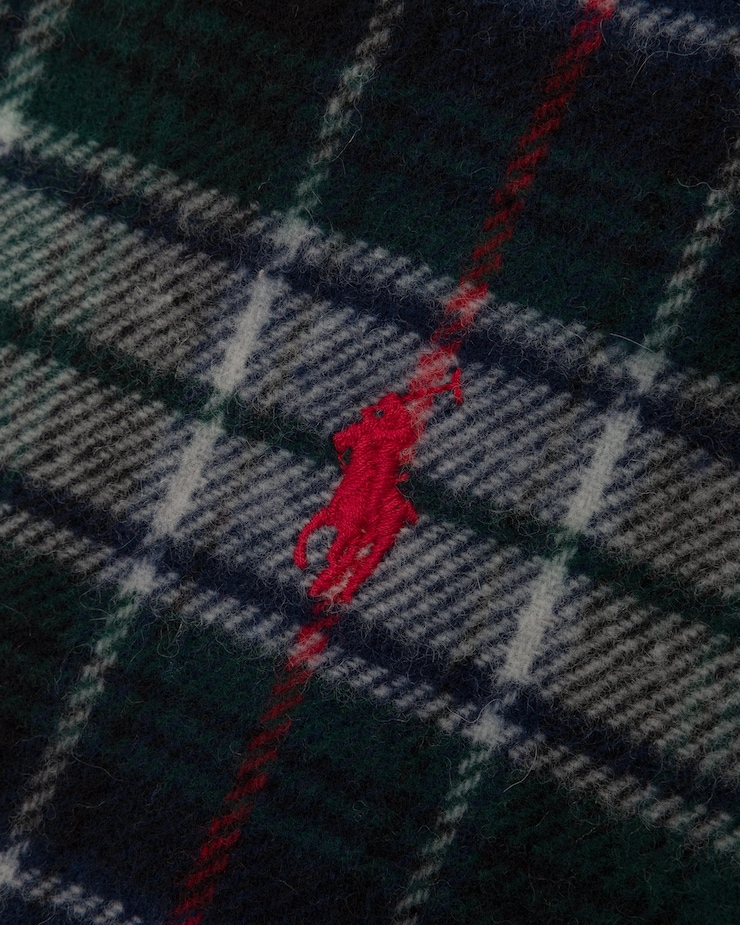 Wełniany szal męski w kratę Polo Ralph Lauren