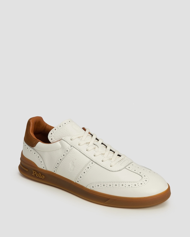 Men's leather sneakers with perforated detailing Polo Ralph Lauren