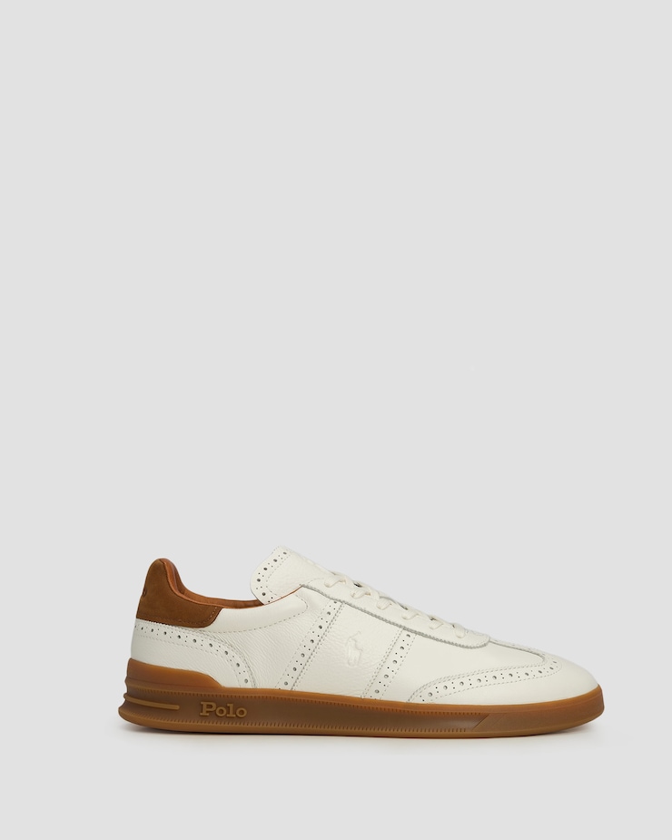 Men's leather sneakers with perforated detailing Polo Ralph Lauren