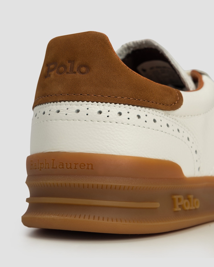 Men's leather sneakers with perforated detailing Polo Ralph Lauren