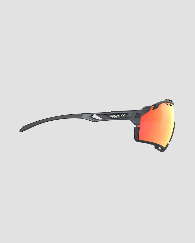 Rudy Project Cutline Sonnenbrille in Grau und Schwarz mit RP Optics Multilaser Orange Glas
