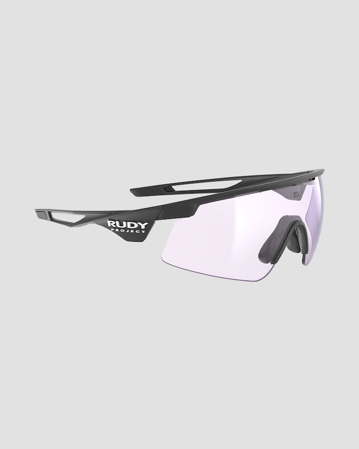 Okulary fotochromatyczne Rudy Project Turbolence Racing czarne z soczewką ImpactX™ Photochromic 2 Laser Purple, Kolor/Wzór: Czarny