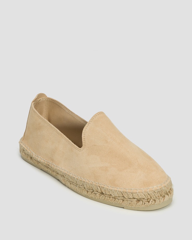 Espadrillas in camoscio da uomo Manebi Hamptons Flat Espadrilles beige