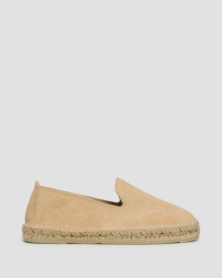Espadrillas in camoscio da uomo Manebi Hamptons Flat Espadrilles beige