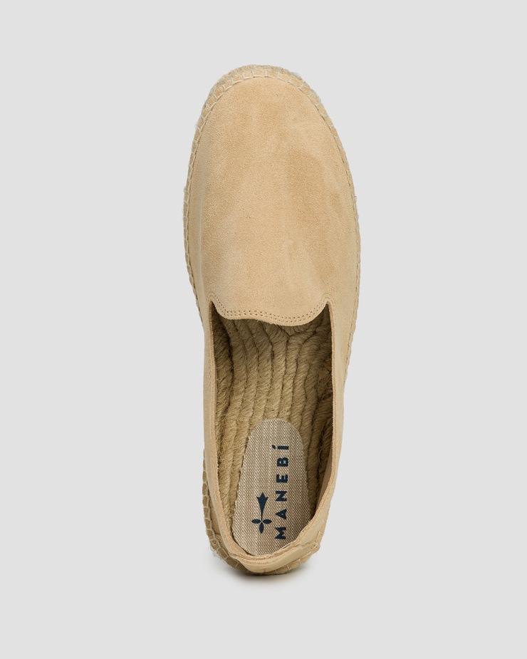 Espadrillas in camoscio da uomo Manebi Hamptons Flat Espadrilles beige