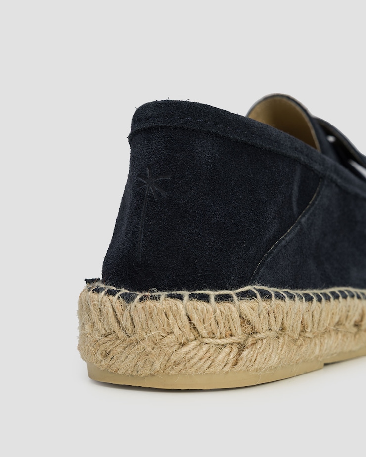 Loafer in camoscio da uomo Manebi Hamptons Loafers Espadrilles blu scuro