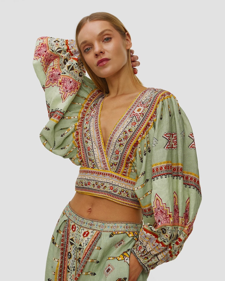Chemise en lin pour femmes Camilla Cropped