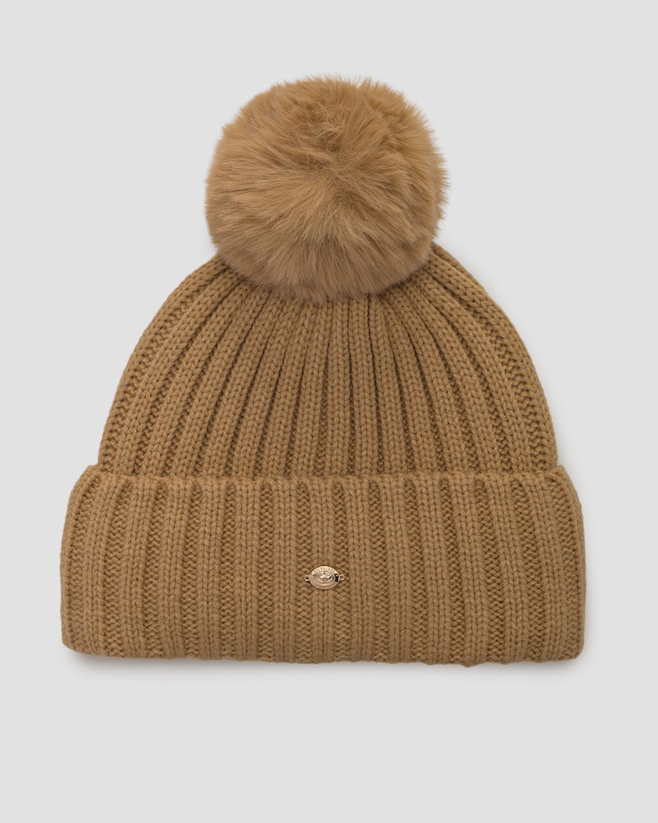 Bonnet en laine pour femmes Goldbergh UNA beige, Couleur: Beżowy