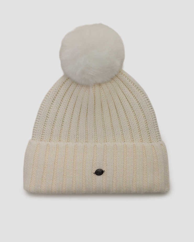 Bonnet en laine pour femmes Goldbergh UNA crème, Couleur: Beżowy,Biały