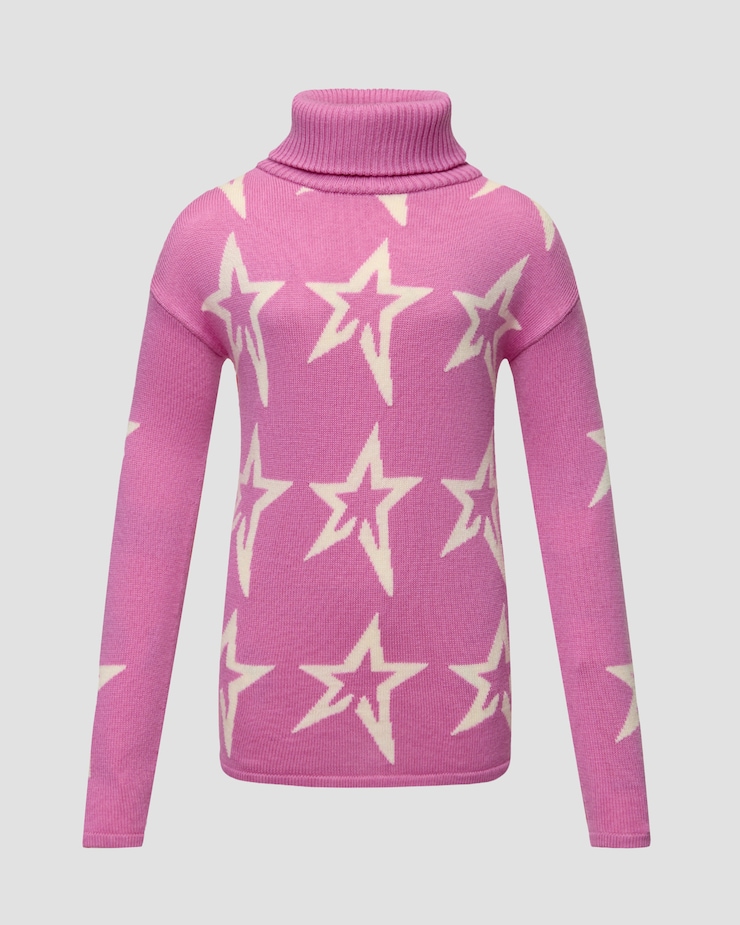 Pulover din lână merino pentru copii  Star Dust Perfect Moment, Culoare/Model: Print,Różowy