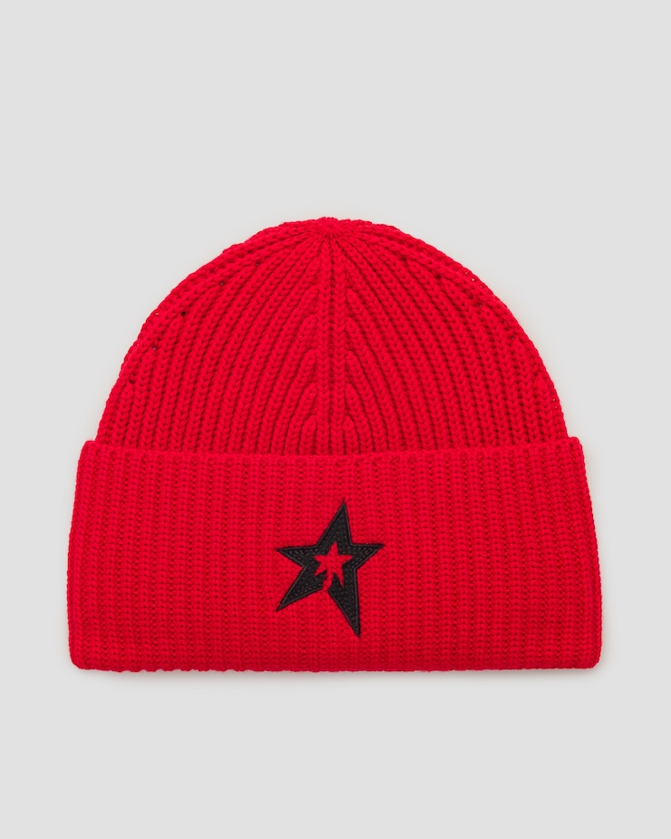 Bonnet en laine pour femmes Star Patch Beanie Perfect Moment, Couleur: Czerwony