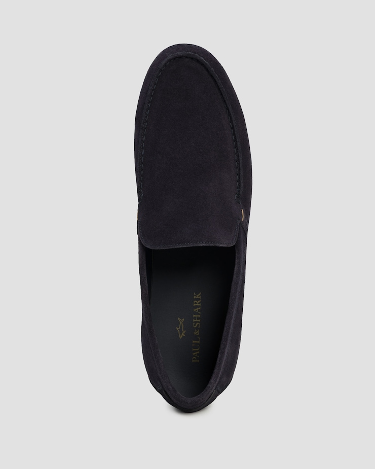Pantofi laofer din piele de căprioară pentru bărbați Paul&Shark Portofino bleumarin