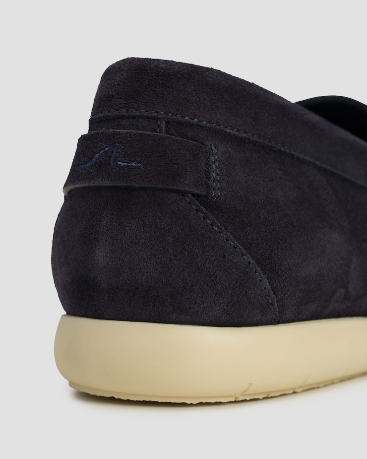 Pantofi laofer din piele de căprioară pentru bărbați Paul&Shark Portofino bleumarin