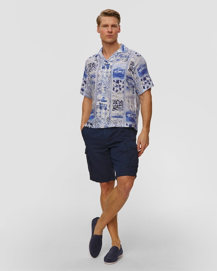 Pantofi laofer din piele de căprioară pentru bărbați Paul&Shark Portofino bleumarin