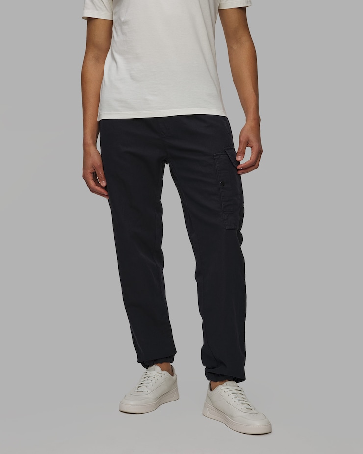 Pánské kalhoty C.P. Company Cotton/Linen Loose Pants v Tmavě Modré Barvě