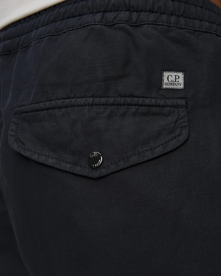 Pánské kalhoty C.P. Company Cotton/Linen Loose Pants v Tmavě Modré Barvě