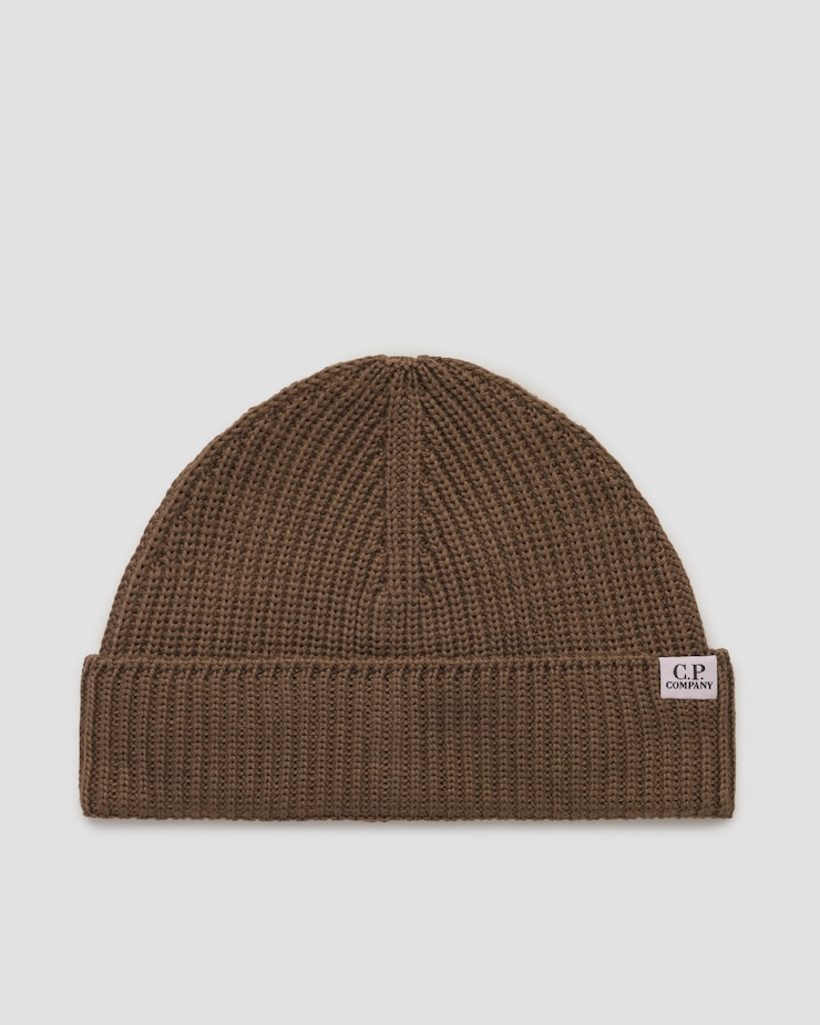 Bonnet en laine pour hommes C.P. Company, Couleur: Brązowy