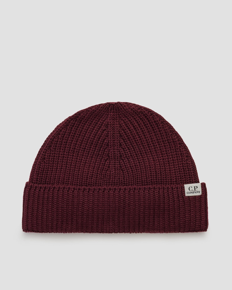 Bonnet en laine pour hommes C.P. Company, Couleur: Czerwony