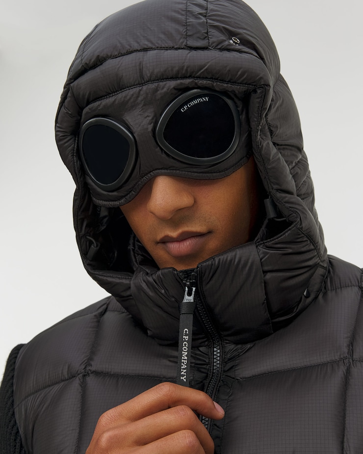 Męska kurtka hybrydowa z kapturem C.P. Company Extrafine Merino Wool Mixed Goggle