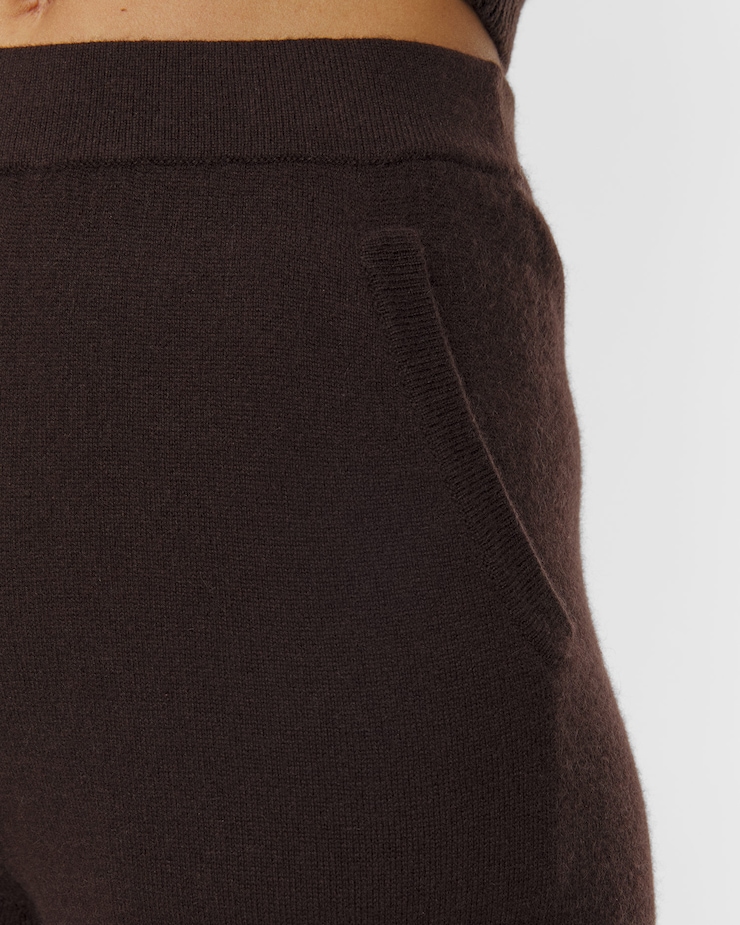 Pantalon en cachemire marron pour femmes Allude