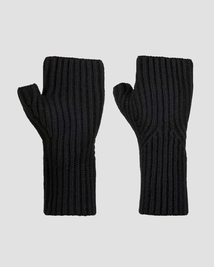 Mitaines en cachemire noires pour femmes Allude, Couleur: Czarny