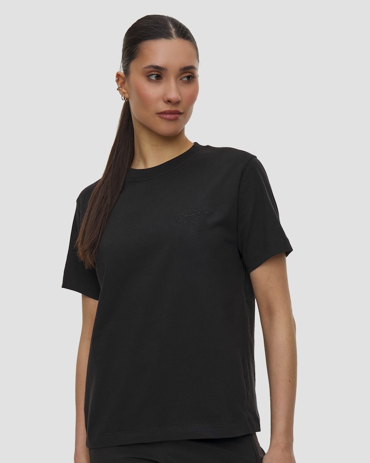 T-shirt damski Arcteryx Kragg Cotton Little Bird Crew SS W czarny, Kolor/Wzór: Czarny